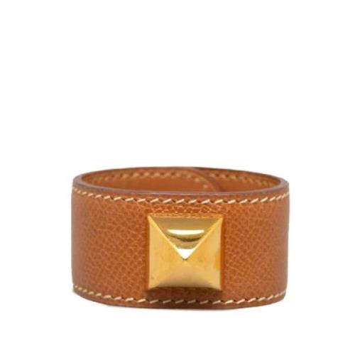 Pre-owned Leather bracelets Hermès Vintage , Brown , Dames