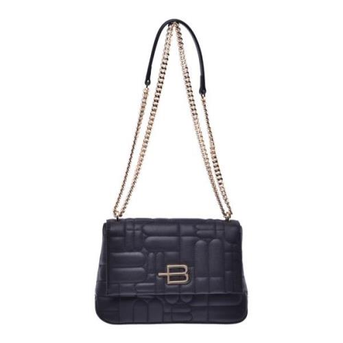 Black leather shoulder bag Baldinini , Black , Dames