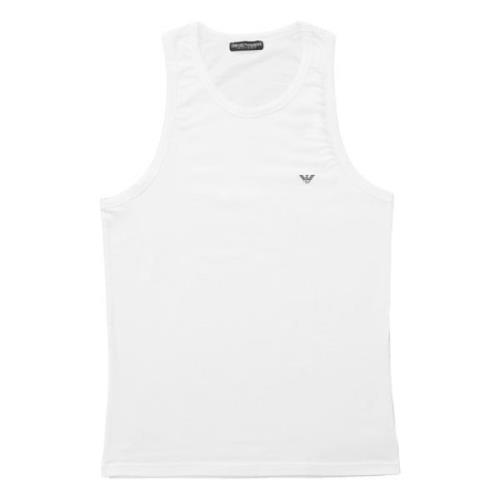 Basic Logo Mouwloze Top Shirt Emporio Armani , White , Heren