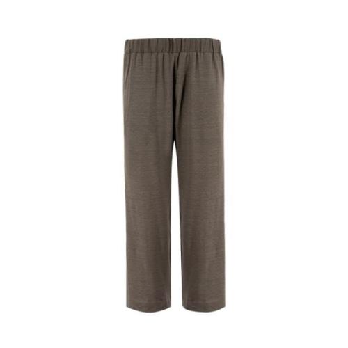 Straight Trousers Le Tricot Perugia , Brown , Dames