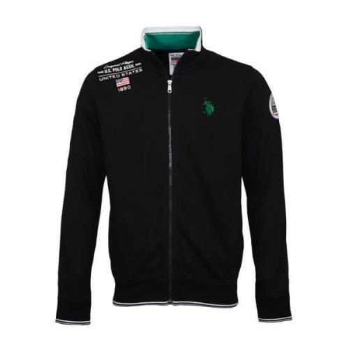 Comfortabele Heren Zipper Sweatjacket FZ Flag U.s. Polo Assn. , Black ...