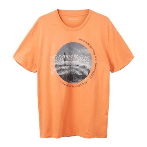 Urban Flair Foto Print T-Shirt Tom Tailor , Orange , Heren