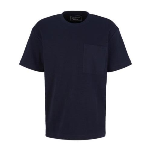 Heren Relaxte Fit Zak T-Shirt Tom Tailor , Blue , Heren