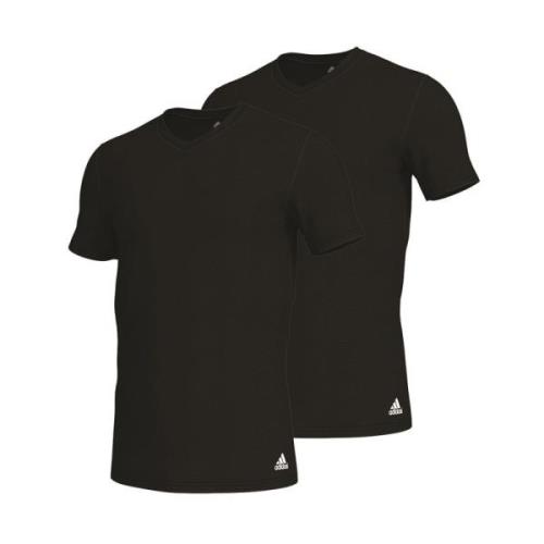 V-hals T-shirt met korte mouwen 2-pack Adidas , Black , Heren