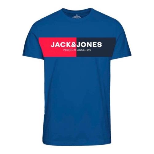 Heren Grafisch Print T-Shirt Jack & Jones , Blue , Heren