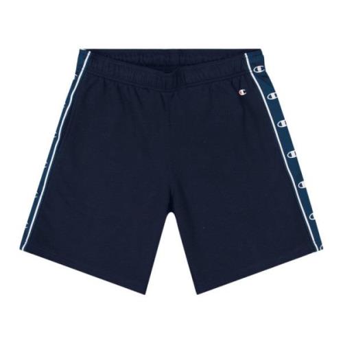 Sportieve Jacquard Trim Sweat Shorts Champion , Blue , Heren