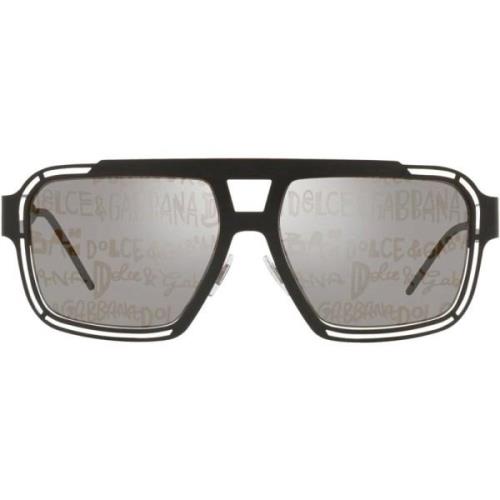 Matte Black/Silver Gold Grafiti Sunglasses Dolce & Gabbana , Black , H...