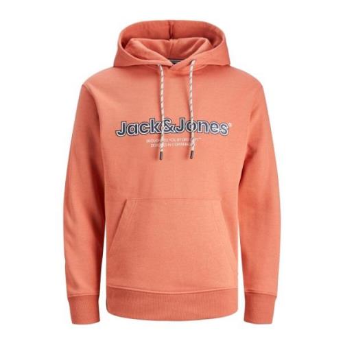 Basis hoodie met pigmentprint Jack & Jones , Orange , Heren