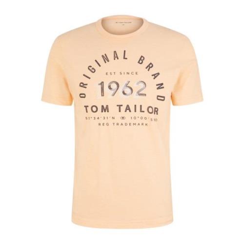 Gestreept T-shirt met Print Tom Tailor , Orange , Heren