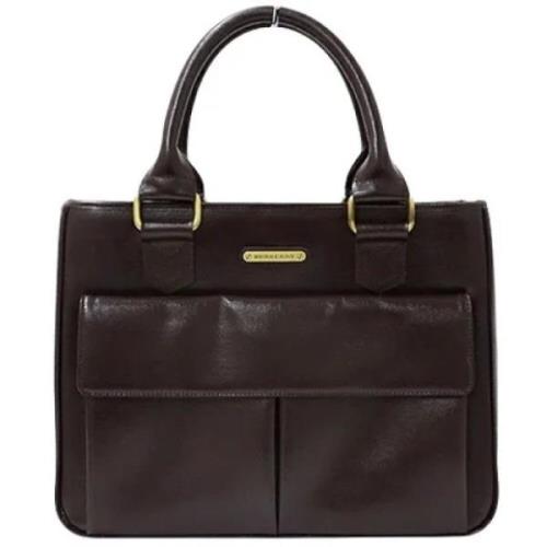 Pre-owned Leather handbags Burberry Vintage , Brown , Dames
