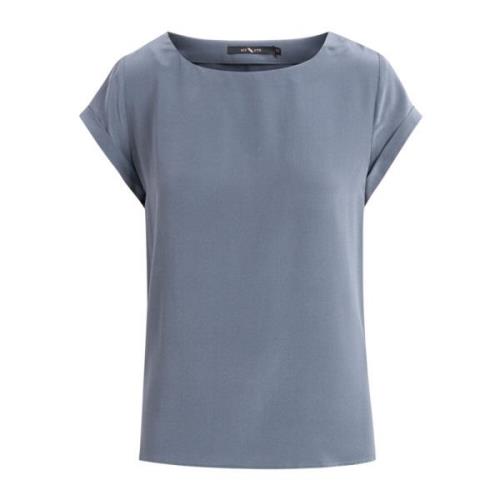 Zijden T-Shirt Korte Mouwen Donkergrijs Btfcph , Gray , Dames