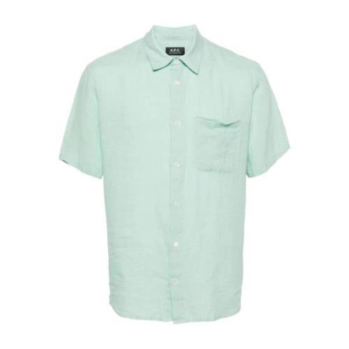 Short Sleeve Shirts A.p.c. , Green , Heren