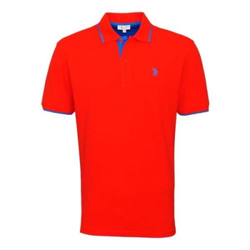 Mode Polo Shirt met Logo Borduurwerk U.s. Polo Assn. , Red , Heren