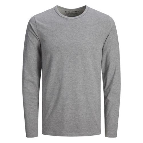 Trendy Longsleeve Ronde Hals Tee Jack & Jones , Gray , Heren