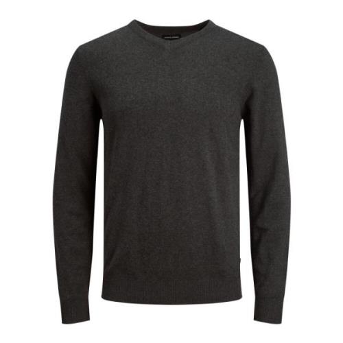 Heren V-hals Gebreide Trui Jack & Jones , Gray , Heren