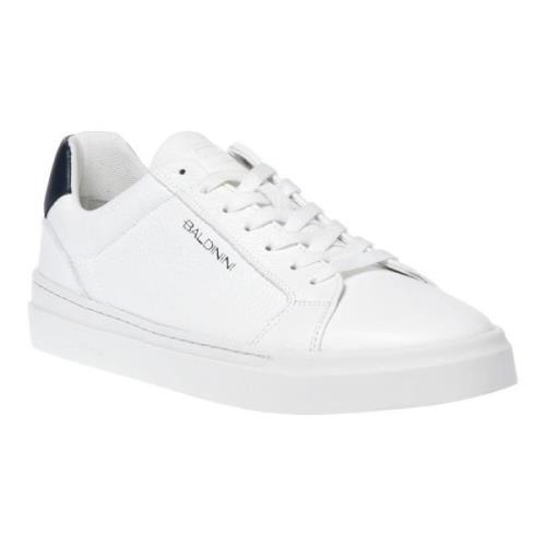 Sneaker in white tumbled leather Baldinini , White , Heren