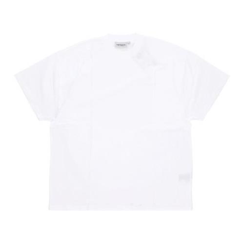 Akron Tee - Wit Stone Washed Carhartt Wip , White , Dames