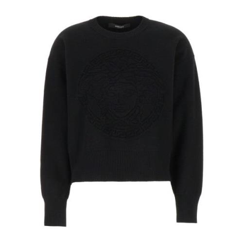 Round-neck Knitwear Versace , Black , Dames