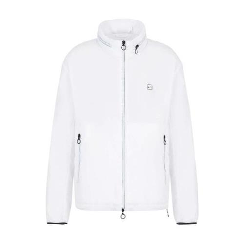 Witte winddichte jas met afneembare capuchon Armani Exchange , White ,...