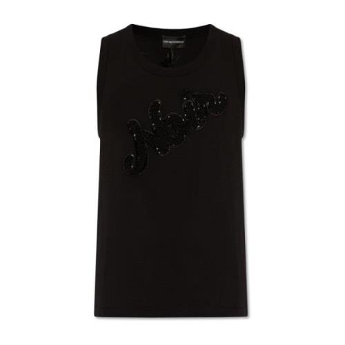 Mouwloos T-shirt Emporio Armani , Black , Heren