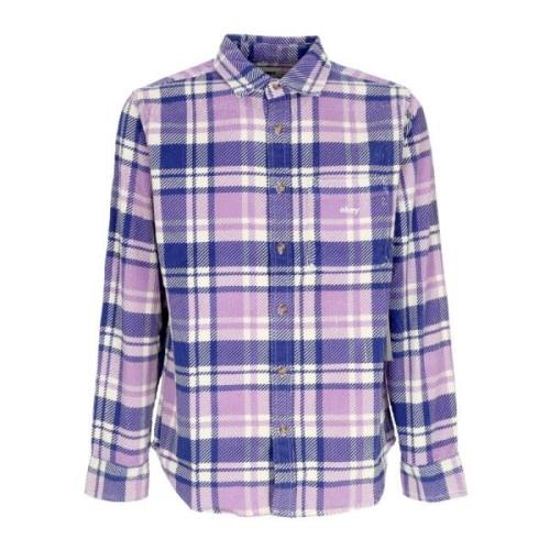 Paarse Roos Multi Cord Geweven Shirt Obey , Multicolor , Heren
