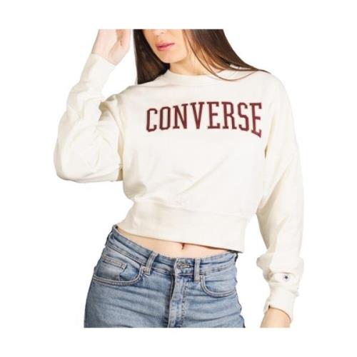 Stijlvolle Crew Sweatshirt voor Vrouwen Converse , White , Dames