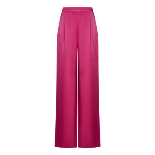 Wide Trousers Max Mara , Pink , Dames