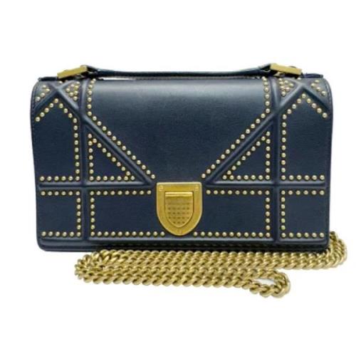 Pre-owned Leather dior-bags Dior Vintage , Blue , Dames