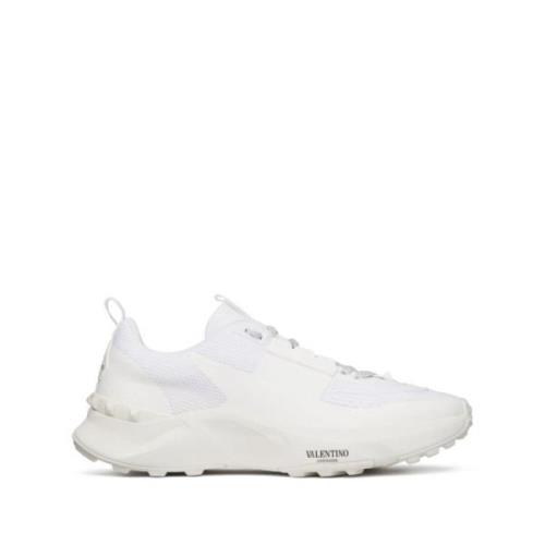 Witte Rockstud Mesh Sneakers Valentino Garavani , White , Heren