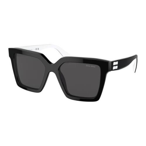 Black White/Grey Sunglasses SMU 03Ys Miu Miu , Black , Dames