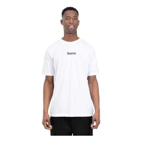 Grafische Print Wit T-shirt voor Mannen Disclaimer , White , Heren