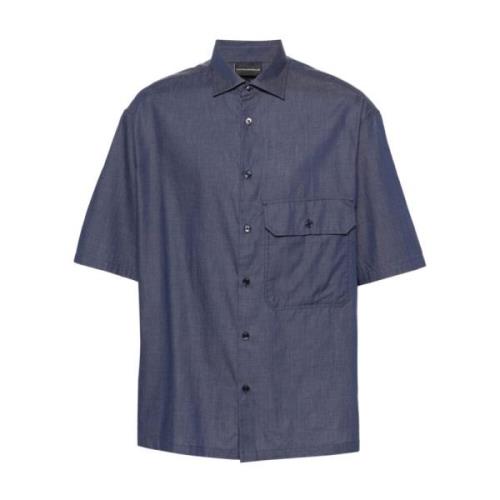 Short Sleeve Shirts Emporio Armani , Blue , Heren