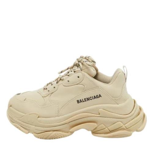 Pre-owned Leather sneakers Balenciaga Vintage , Beige , Dames