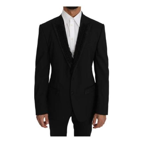 Martini Blazer Jas Slim Fit Dolce & Gabbana , Black , Heren