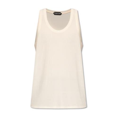 Geribbelde top Tom Ford , Beige , Heren