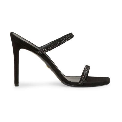 Glamoureuze kristalversierde slide sandaal Stuart Weitzman , Black , D...