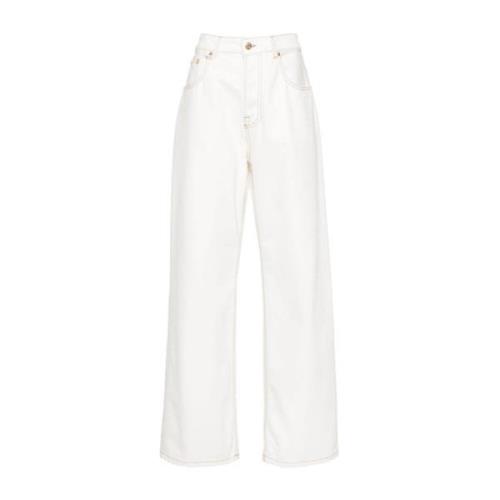Wide Jeans Jacquemus , White , Dames
