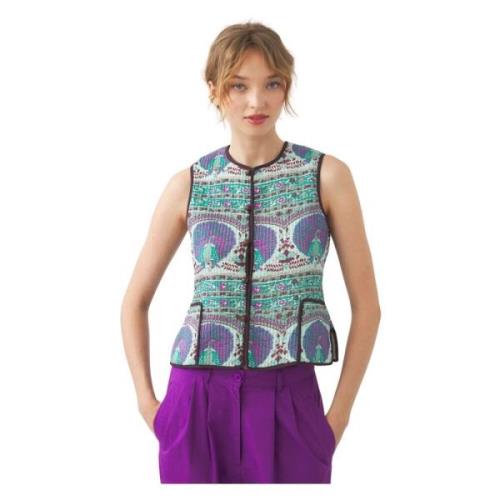 Vest Tala Antik Batik , Blue , Dames