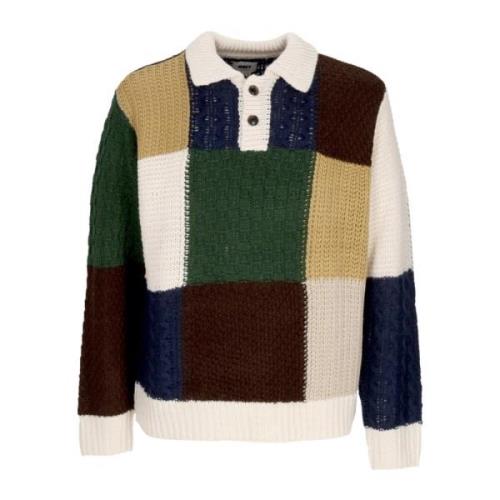 Patchwork Sweater Unbleached Multi Streetwear Obey , Multicolor , Here...