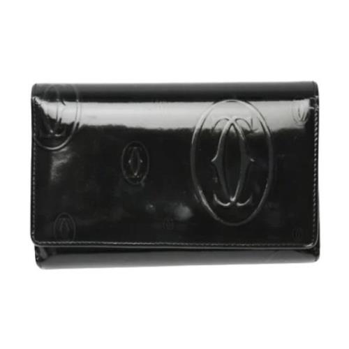 Pre-owned Leather wallets Cartier Vintage , Black , Dames