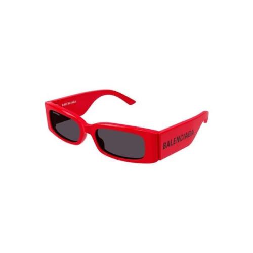 Rode Frame Grijze Lens Zonnebril Balenciaga , Red , Unisex