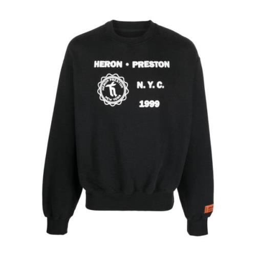 Middeleeuwse Heron Logo Crewneck Sweatshirt Heron Preston , Black , He...