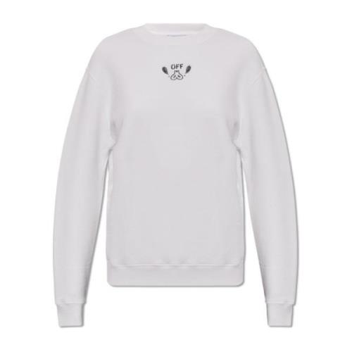 Sweatshirt met logo Off White , White , Dames