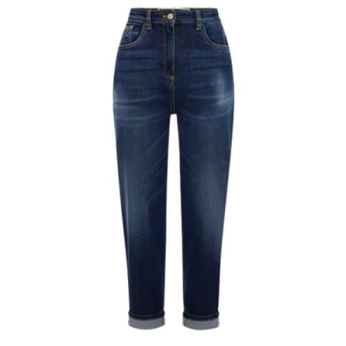 Cropped Jeans Elisabetta Franchi , Blue , Dames