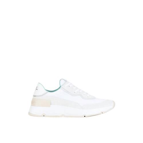 Wit Nylon Suède Leren Sneakers Panchic , White , Heren