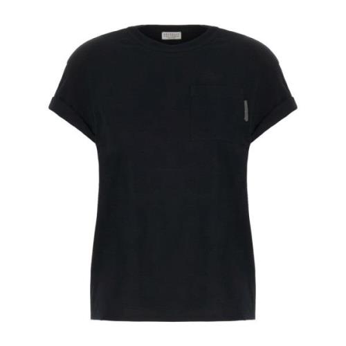 T-Shirts Brunello Cucinelli , Black , Dames