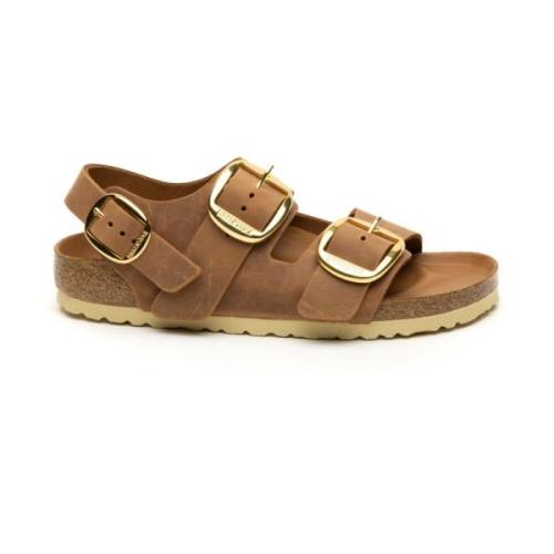 Milano Big Buckle Sandalen Birkenstock , Brown , Dames