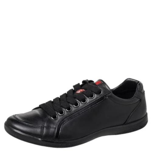 Pre-owned Leather sneakers Prada Vintage , Black , Dames