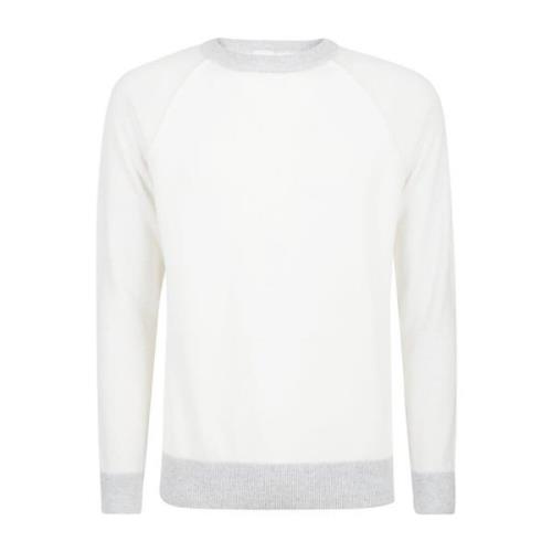 Cashmere Raglan Trui Eleventy , White , Heren