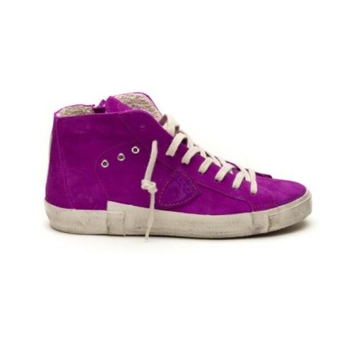 Fuchsia High Top Sneakers Philippe Model , Purple , Dames